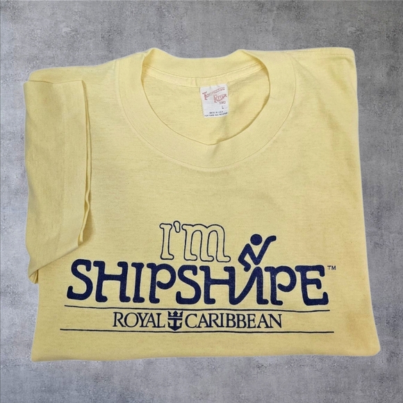 Royal Caribbean Other - Vintage 80s Royal Caribbean I'm Shipshape Single Stitch Yellow T-Shirt Large A29